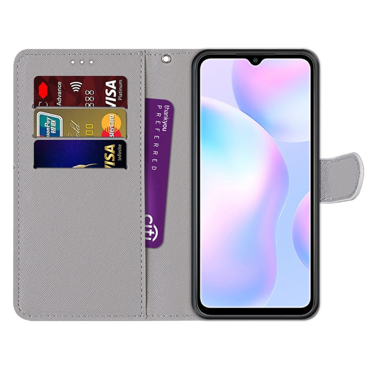 For Xiaomi Redmi 9A Coloured Drawing Cross Texture Horizontal Flip PU Leather Case with Holder & Card Slots & Wallet & Lanyard(Green Lemon) - Xiaomi Cases by PMC Jewellery | Online Shopping South Africa | PMC Jewellery