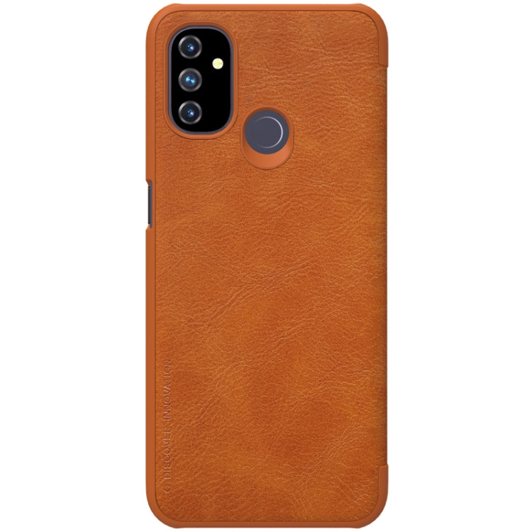 For OnePlus Nord N100 NILLKIN QIN Series Crazy Horse Texture Horizontal Flip Leather Case with Card Slot(Brown) - OnePlus Cases by NILLKIN | Online Shopping South Africa | PMC Jewellery