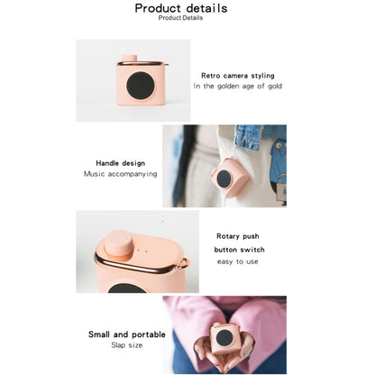 CM-2 3W Camera Shape Mini Single Speaker Bluetooth Speaker with Lanyard(Pink) - Mini Speaker by PMC Jewellery | Online Shopping South Africa | PMC Jewellery