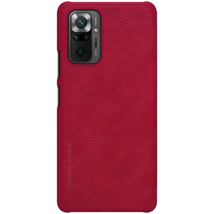 For Xiaomi Redmi Note 10 Pro / 10 Pro Max NILLKIN QIN Series Crazy Horse Texture Horizontal Flip Leather Case with Card Slot(Red) - Xiaomi Cases by NILLKIN | Online Shopping South Africa | PMC Jewellery