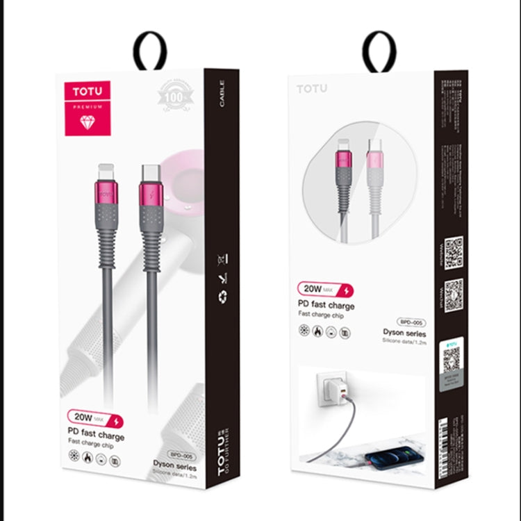 TOTUDESIGN BL-013 Dyson Series 5A USB to USB-C / Type-C Silicone Fast Data Cable, Length: 1.2m(Purple Red) - USB-C & Type-C Cable by TOTUDESIGN | Online Shopping South Africa | PMC Jewellery