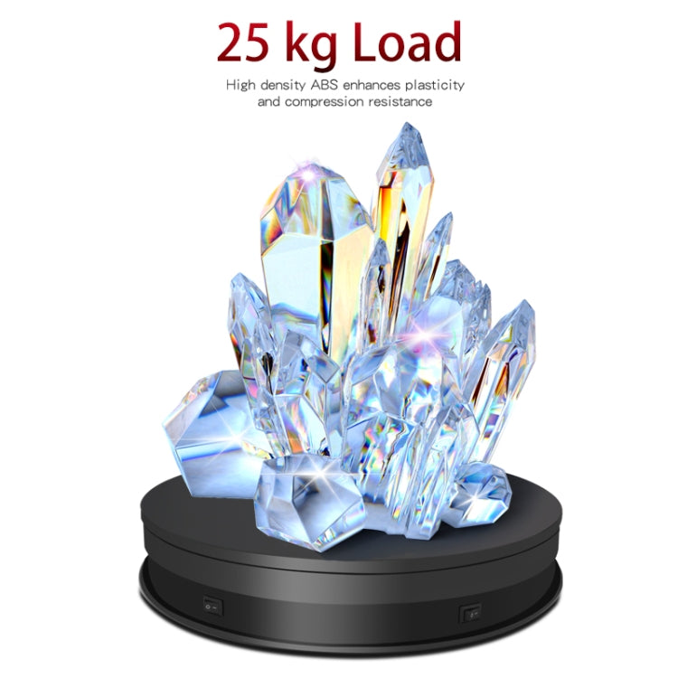 20cm Electric Rotating Turntable Display Stand LED Light Video Shooting Props Turntable, Power Plug:220V UK Plug(Black) -  by PMC Jewellery | Online Shopping South Africa | PMC Jewellery