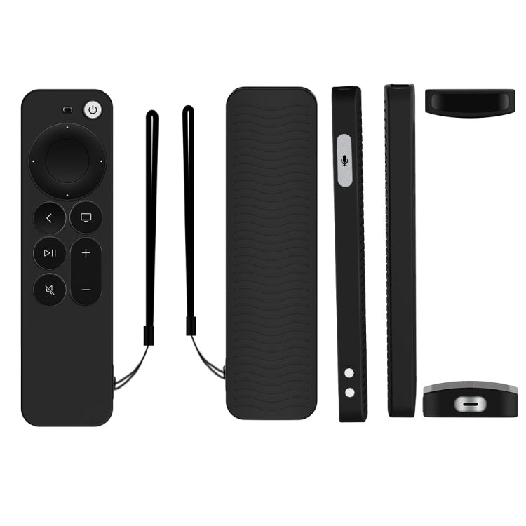 Silicone Protective Case Cover For Apple TV 4K 4th Siri Remote Controller(Black) - Apple TV Accessories by PMC Jewellery | Online Shopping South Africa | PMC Jewellery