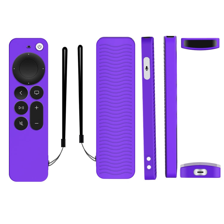 Silicone Protective Case Cover For Apple TV 4K 4th Siri Remote Controller(Purple) - Apple TV Accessories by PMC Jewellery | Online Shopping South Africa | PMC Jewellery