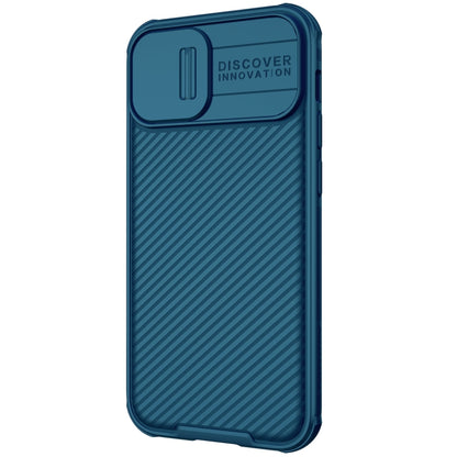 For iPhone 13 NILLKIN Black Mirror Pro Series Camshield Full Coverage Dust-proof Scratch Resistant Phone Case(Blue) - iPhone 13 Cases by NILLKIN | Online Shopping South Africa | PMC Jewellery