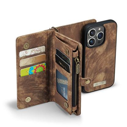 For iPhone 13 Pro Max CaseMe-008 Detachable Multifunctional Horizontal Flip Leather Case with Card Slot & Holder & Zipper Wallet & Photo Frame (Brown) - iPhone 13 Pro Max Cases by CaseMe | Online Shopping South Africa | PMC Jewellery