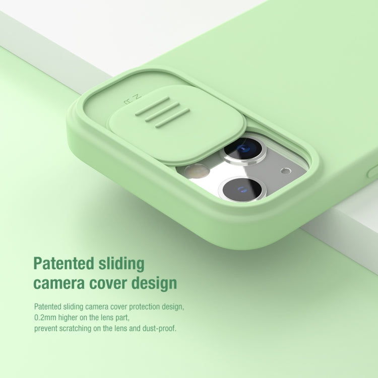 For iPhone 13 NILLKIN CamShield MagSafe Magnetic Liquid Silicone + PC Full Coverage Case(Green) - iPhone 13 Cases by NILLKIN | Online Shopping South Africa | PMC Jewellery