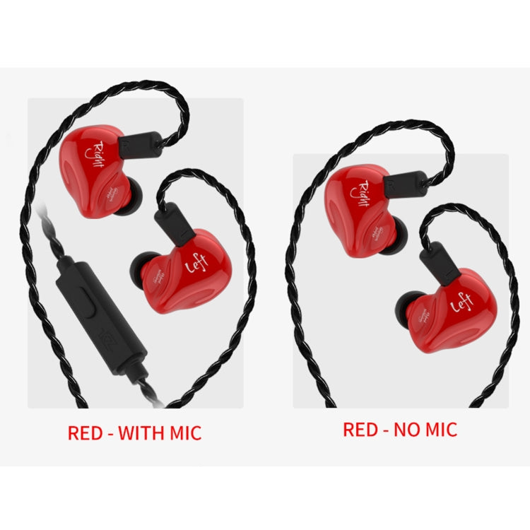 KZ ZS4 Ring Iron Hybrid Drive In-ear Wired Earphone, Mic Version(Red) - In Ear Wired Earphone by KZ | Online Shopping South Africa | PMC Jewellery