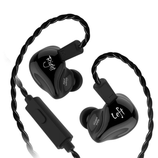 KZ ZS4 Ring Iron Hybrid Drive In-ear Wired Earphone, Mic Version(Black) - In Ear Wired Earphone by KZ | Online Shopping South Africa | PMC Jewellery