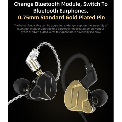 KZ ZSN Pro X Ring Iron Hybrid Drive Metal In-ear Wired Earphone, Standard Version(Gold) - In Ear Wired Earphone by KZ | Online Shopping South Africa | PMC Jewellery