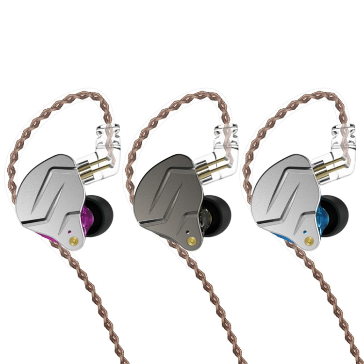 KZ ZSN Pro Ring Iron Hybrid Drive Metal In-ear Wired Earphone, Mic Version(Purple) - In Ear Wired Earphone by KZ | Online Shopping South Africa | PMC Jewellery