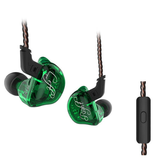 KZ ZSR 6-unit Ring Iron In-ear Wired Earphone, Mic Version(Green) - In Ear Wired Earphone by KZ | Online Shopping South Africa | PMC Jewellery