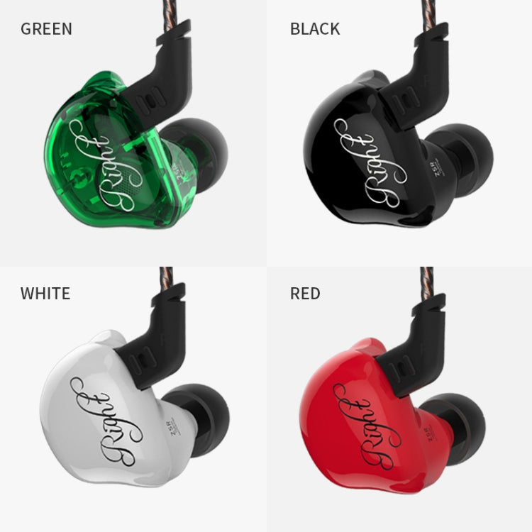 KZ ZSR 6-unit Ring Iron In-ear Wired Earphone, Mic Version(Green) - In Ear Wired Earphone by KZ | Online Shopping South Africa | PMC Jewellery