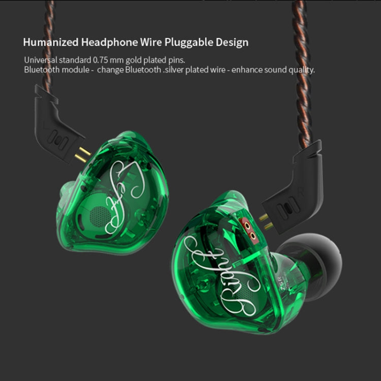 KZ ZSR 6-unit Ring Iron In-ear Wired Earphone, Mic Version(Green) - In Ear Wired Earphone by KZ | Online Shopping South Africa | PMC Jewellery