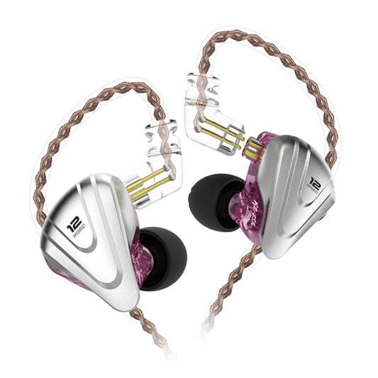 KZ ZSX 12-unit Ring Iron Metal Gaming In-ear Wired Earphone, Standard Version(Purple) - In Ear Wired Earphone by KZ | Online Shopping South Africa | PMC Jewellery