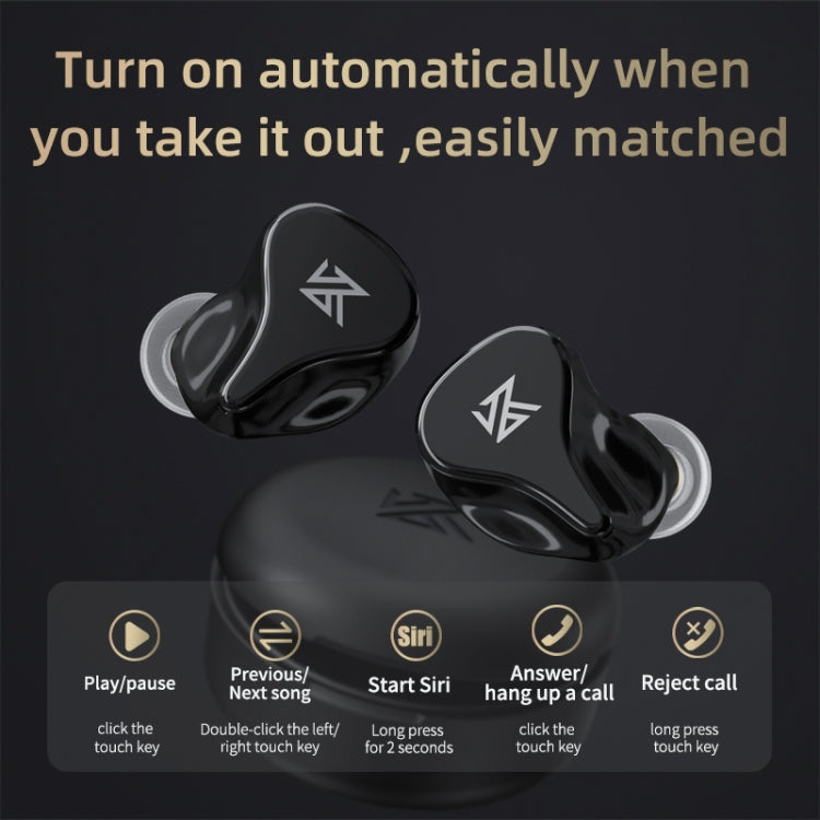 KZ Z1 Pro Dynamic True Wireless Bluetooth 5.2 Sports In-ear Earphone(Black) - In Ear Wired Earphone by KZ | Online Shopping South Africa | PMC Jewellery