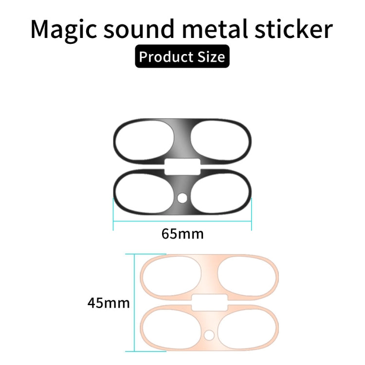 For Beats Studio Buds Wireless Bluetooth Earphone Magic Sound Metal Protective Sticker(Rose Gold) - Protective Sticker by PMC Jewellery | Online Shopping South Africa | PMC Jewellery