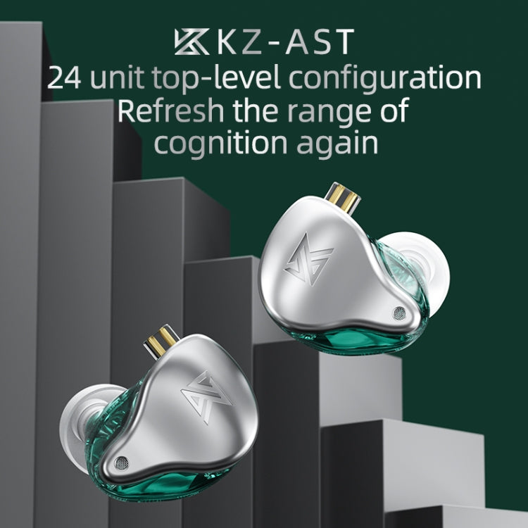 KZ AST 24-unit Balance Armature Monitor HiFi In-Ear Wired Earphone No Mic(Black) - In Ear Wired Earphone by KZ | Online Shopping South Africa | PMC Jewellery