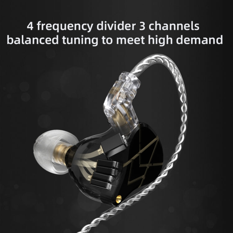 KZ ASX 20-unit Balance Armature Monitor HiFi In-Ear Wired Earphone No Mic(Silver) - In Ear Wired Earphone by KZ | Online Shopping South Africa | PMC Jewellery