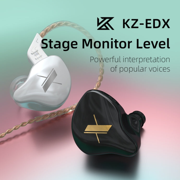 KZ EDX Dynamic Monitor HiFi In-Ear Wired Earphone No Mic(White) - In Ear Wired Earphone by KZ | Online Shopping South Africa | PMC Jewellery