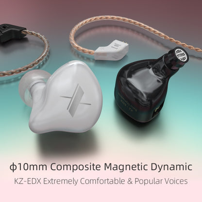 KZ EDX Dynamic Monitor HiFi In-Ear Wired Earphone No Mic(Black) - In Ear Wired Earphone by KZ | Online Shopping South Africa | PMC Jewellery