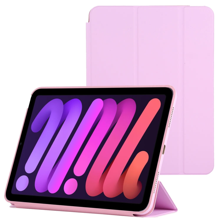 For iPad mini 6 3-fold Horizontal Flip Smart Leather Tablet Case with Sleep / Wake-up Function & Holder(Pink) - iPad mini 6 Cases by PMC Jewellery | Online Shopping South Africa | PMC Jewellery