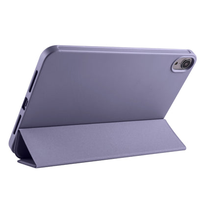 For iPad mini 6 / mini 2024 Honeycomb TPU Leather Tablet Case with 3-Folding Holder(Lavender Gray) - iPad mini 6 Cases by PMC Jewellery | Online Shopping South Africa | PMC Jewellery | Buy Now Pay Later Mobicred