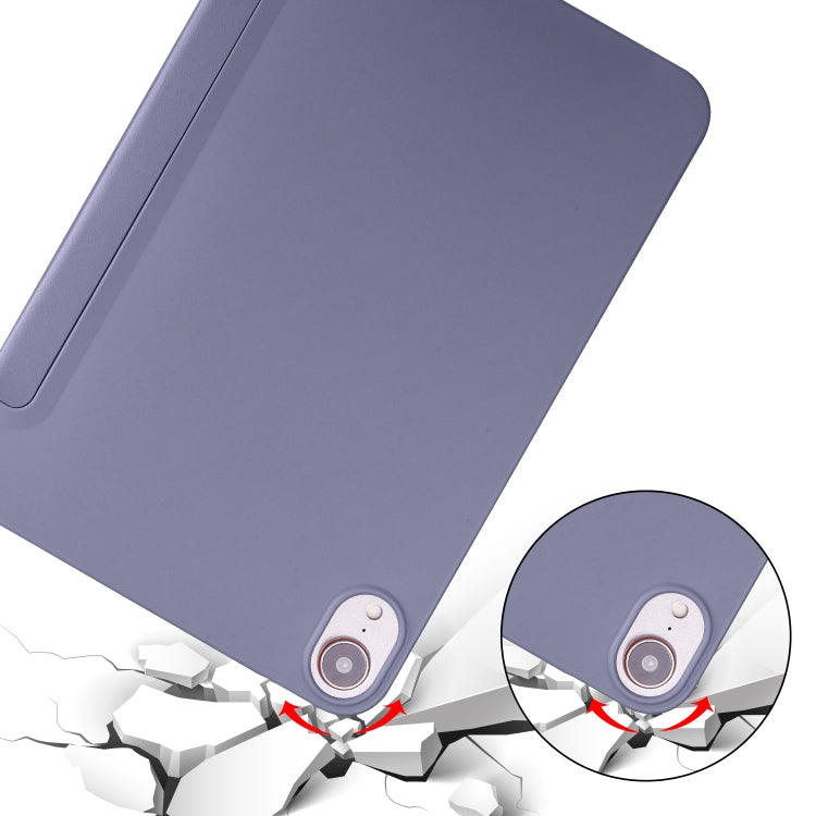 For iPad mini 6 / mini 2024 Honeycomb TPU Leather Tablet Case with 3-Folding Holder(Lavender Gray) - iPad mini 6 Cases by PMC Jewellery | Online Shopping South Africa | PMC Jewellery | Buy Now Pay Later Mobicred