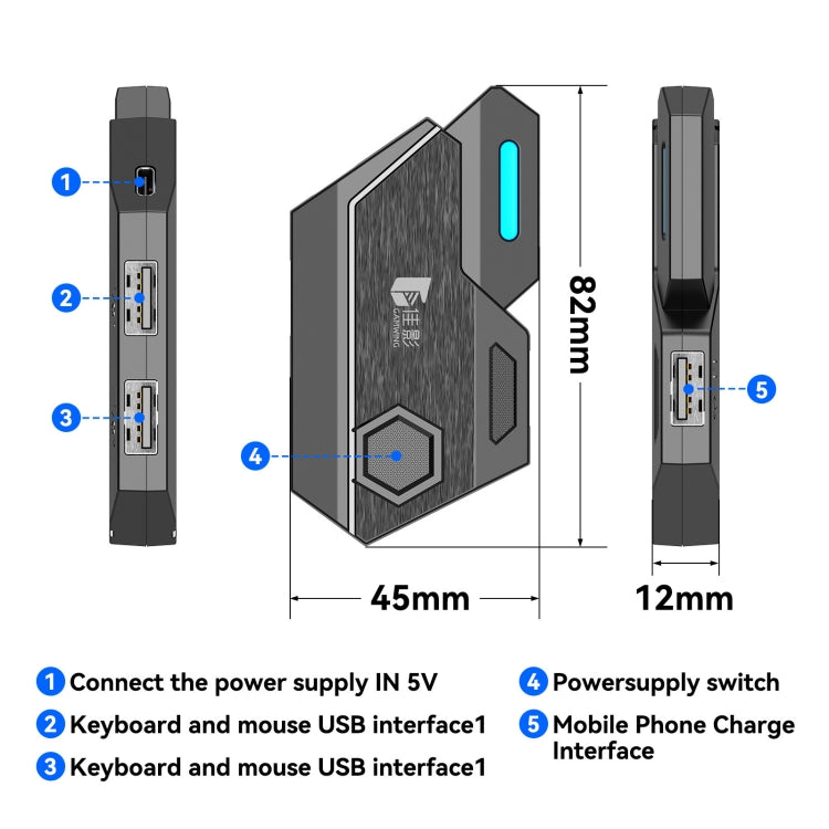 GAMWING MixSE Bluetooth 5.0 Keyboard Mouse Converter Shooting Game Auxiliary Tool - Converter & Adapter by GAMWING | Online Shopping South Africa | PMC Jewellery