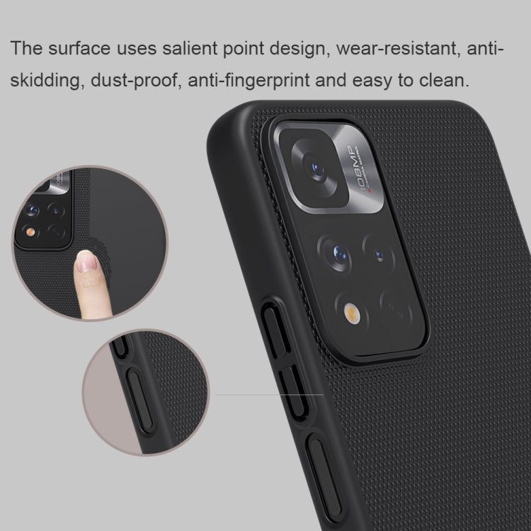 For Xiaomi Redmi Note 11 Pro Glogal / 11 Pro Glogal 5G / 11 Pro+ 5G India / 11E Pro 5G NILLKIN Frosted Concave-convex Texture PC Case (Black) - Redmi Note 11 Pro Case by NILLKIN | Online Shopping South Africa | PMC Jewellery