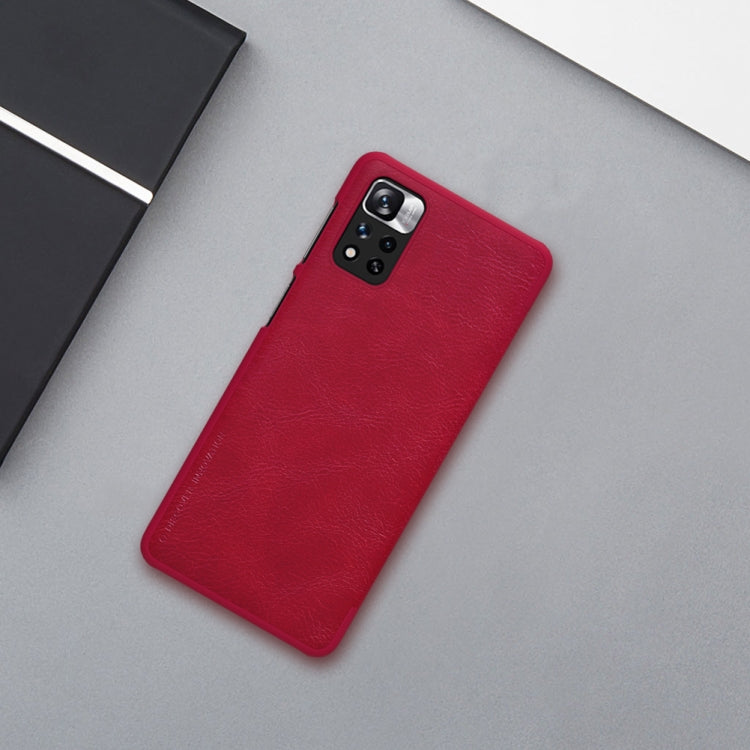 For Xiaomi Redmi Note 11 Pro China / 11 Pro+ Global / Mi 11i / 11i  5G NILLKIN QIN Series Crazy Horse Texture Leather Case(Red) - Redmi Note 11 Pro Case by NILLKIN | Online Shopping South Africa | PMC Jewellery