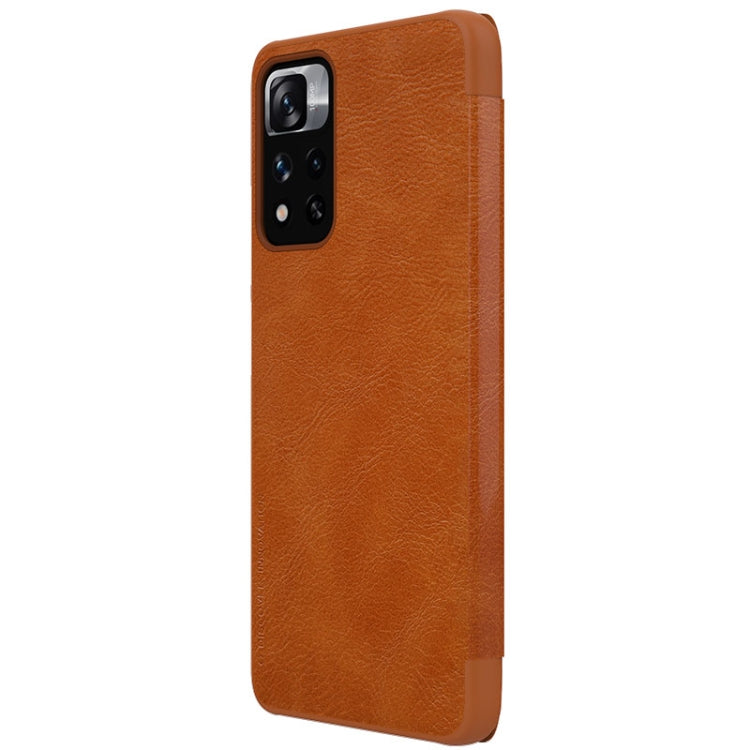 For Xiaomi Redmi Note 11 Pro China / 11 Pro+ Global / Mi 11i / 11i  5G NILLKIN QIN Series Crazy Horse Texture Leather Case(Brown) - Redmi Note 11 Pro Case by NILLKIN | Online Shopping South Africa | PMC Jewellery