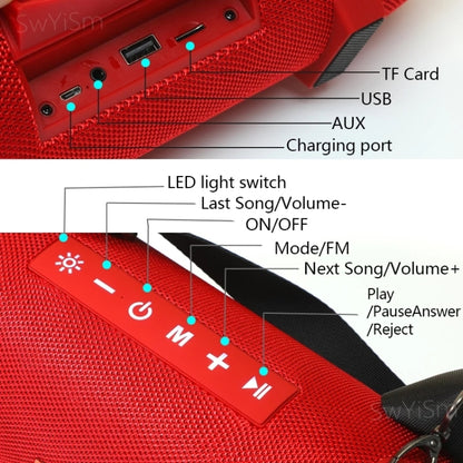 T&G TG322 40W Waterproof Portable LED Bluetooth Speaker(Red) - Desktop Speaker by T&G | Online Shopping South Africa | PMC Jewellery