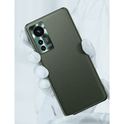 For Xiaomi Mi 12 Ultra 5G Plain Skin Leather Phone Case(Cyan) - Xiaomi Cases by GKK | Online Shopping South Africa | PMC Jewellery