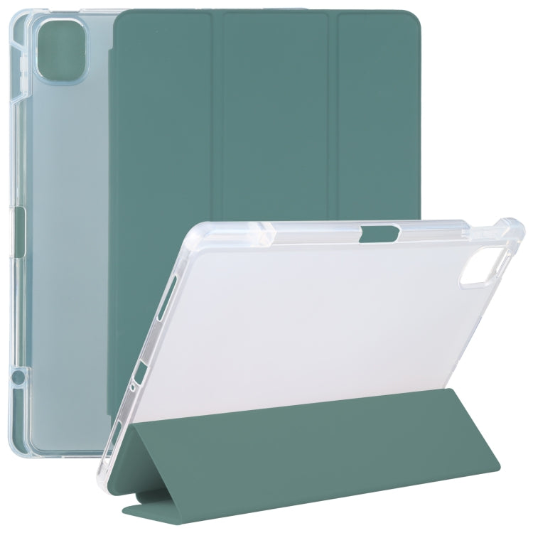 For Xiaomi Mi Pad 5 Pen Slot Transparent Back Cover Leather Tablet Case(Green) - More Tablet Cases by PMC Jewellery | Online Shopping South Africa | PMC Jewellery