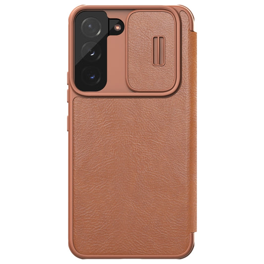 For Samsung Galaxy S22+ 5G NILLKIN QIN Series Pro Sliding Camera Cover Design Leather Phone Case(Brown) - Galaxy S22+ 5G Cases by NILLKIN | Online Shopping South Africa | PMC Jewellery