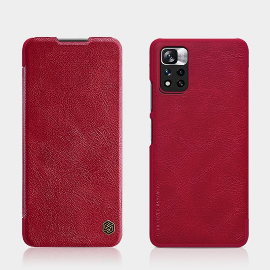 For Xiaomi Redmi Note 11 5G / 11T 5G / Poco M4 Pro 5G / 11S 5G NILLKIN QIN Series Crazy Horse Texture Leather Phone Case(Red) - Xiaomi Cases by NILLKIN | Online Shopping South Africa | PMC Jewellery