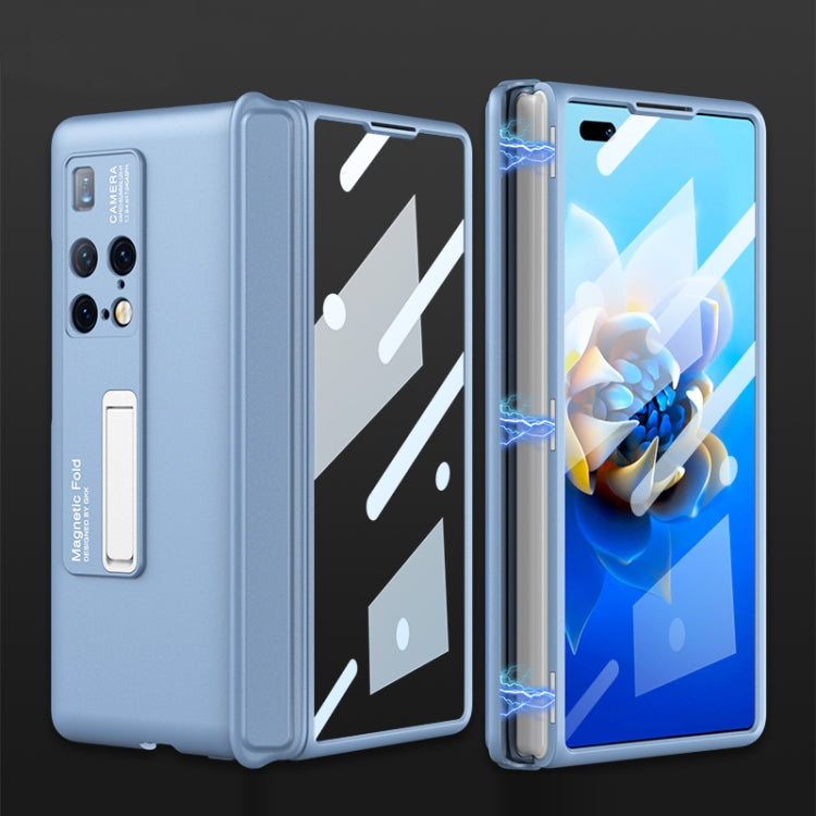 For Huawei Mate X2 GKK Ultra-thin Magnetic Hinge Flip Phone Case with Holder(Blue) - Huawei Cases by GKK | Online Shopping South Africa | PMC Jewellery