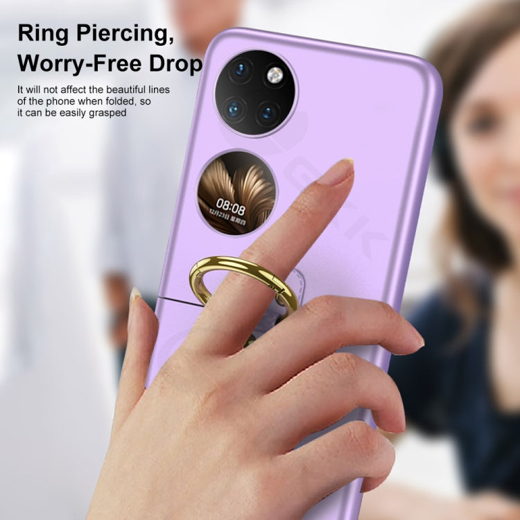 For Huawei P50 Pocket GKK Ultra-thin Full Coverage Phone Case with Ring(Gold) - Huawei Cases by GKK | Online Shopping South Africa | PMC Jewellery