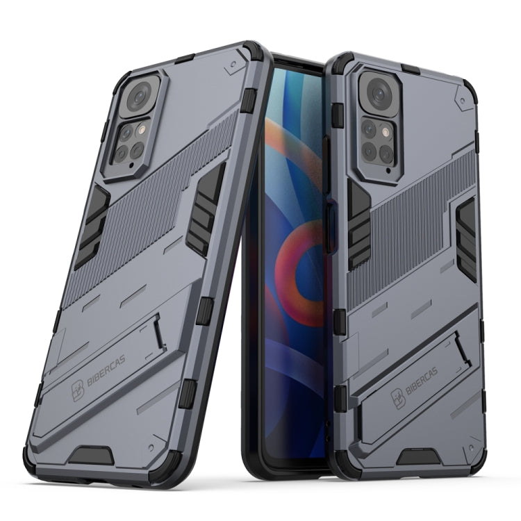 For Xiaomi Redmi Note 11 / Note 11S Global Punk Armor 2 in 1 PC + TPU Shockproof Phone Case with Invisible Holder(Gray) - Xiaomi Cases by PMC Jewellery | Online Shopping South Africa | PMC Jewellery