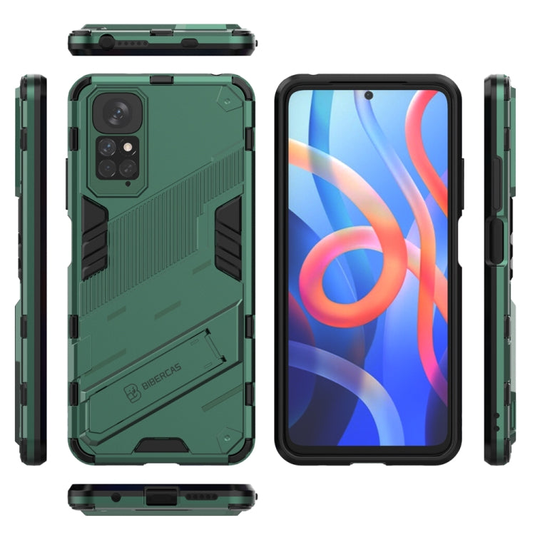 For Xiaomi Redmi Note 11 / Note 11S Global Punk Armor 2 in 1 PC + TPU Shockproof Phone Case with Invisible Holder(Green) - Xiaomi Cases by PMC Jewellery | Online Shopping South Africa | PMC Jewellery