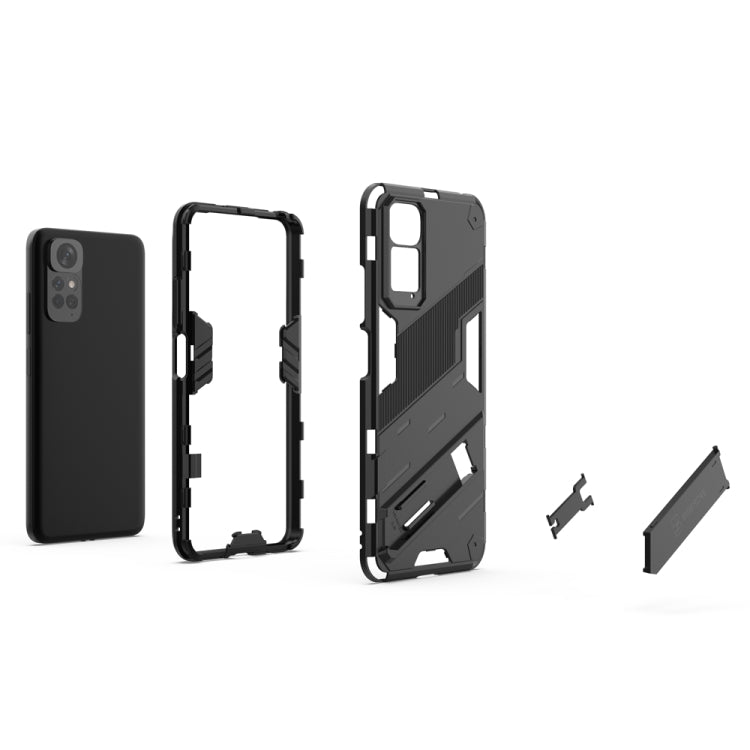 For Xiaomi Redmi Note 11 / Note 11S Global Punk Armor 2 in 1 PC + TPU Shockproof Phone Case with Invisible Holder(Black) - Xiaomi Cases by PMC Jewellery | Online Shopping South Africa | PMC Jewellery