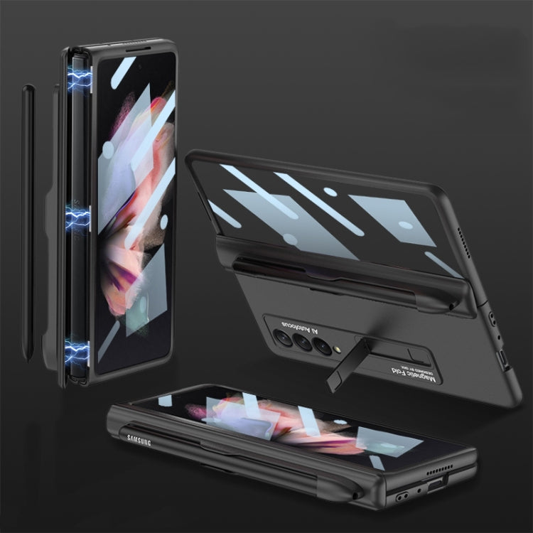 For Samsung Galaxy Z Fold3 5G GKK Integrated Magnetic Full Coverage Phone Flip Case with Pen Slot(Black) - Galaxy Phone Cases by GKK | Online Shopping South Africa | PMC Jewellery