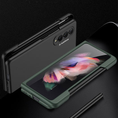 For Samsung Galaxy Z Fold3 5G GKK Ultra-thin PC Phone Flip Case with Side Pen Slot(Dark Night Green) - Galaxy Phone Cases by GKK | Online Shopping South Africa | PMC Jewellery