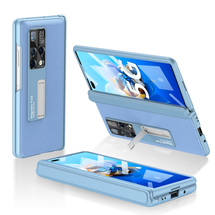 For Huawei Mate X2 GKK Magnetic PC + Leather Phone Flip Case with Holder(Blue) - Huawei Cases by GKK | Online Shopping South Africa | PMC Jewellery
