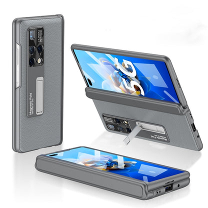 For Huawei Mate X2 GKK Magnetic PC + Leather Phone Flip Case with Holder(Grey) - Huawei Cases by GKK | Online Shopping South Africa | PMC Jewellery