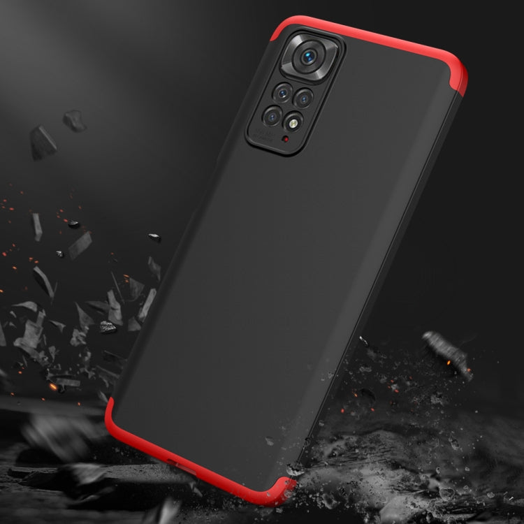 For Xiaomi Redmi Note 11S / 11 Global Version GKK Three Stage Splicing PC Phone Case(Black Red) - Xiaomi Cases by GKK | Online Shopping South Africa | PMC Jewellery