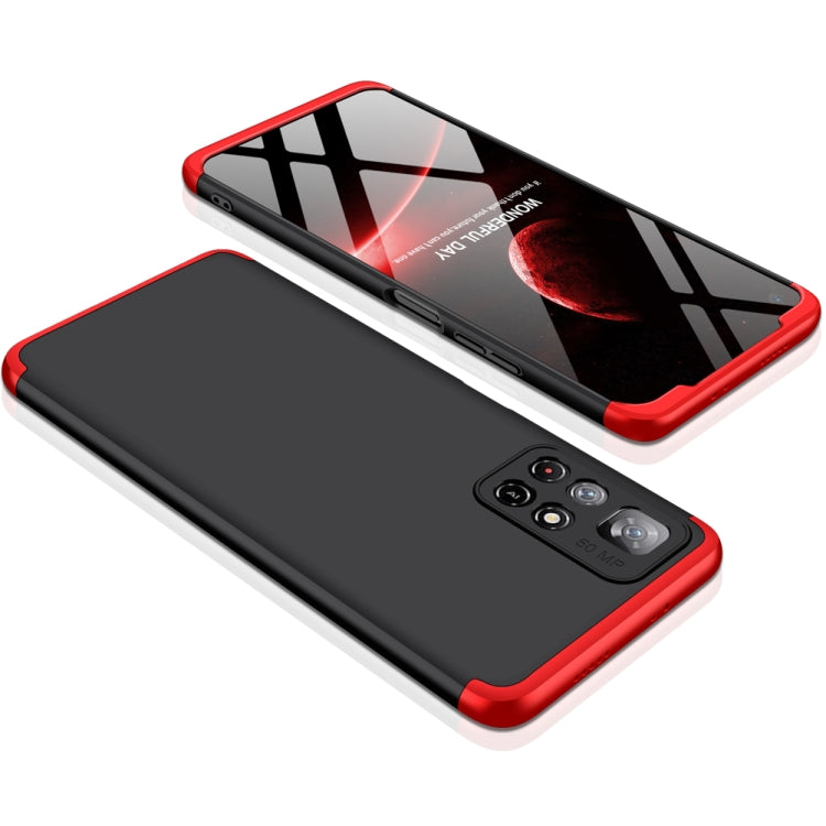 For Xiaomi Poco M4 Pro / Redmi Note 11 CN Version GKK Three Stage Splicing PC Phone Case(Black Red) - Xiaomi Cases by GKK | Online Shopping South Africa | PMC Jewellery
