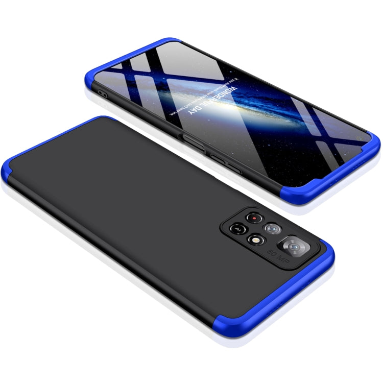 For Xiaomi Poco M4 Pro / Redmi Note 11 CN Version GKK Three Stage Splicing PC Phone Case(Black Blue) - Xiaomi Cases by GKK | Online Shopping South Africa | PMC Jewellery