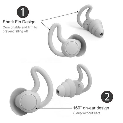 iMeBoBo A1 Shark Fin Version Nano Silicone Sleeping Noise Reduction Earplugs, Style:Two Layer(Black) - Anti-dust & Ear Caps by PMC Jewellery | Online Shopping South Africa | PMC Jewellery